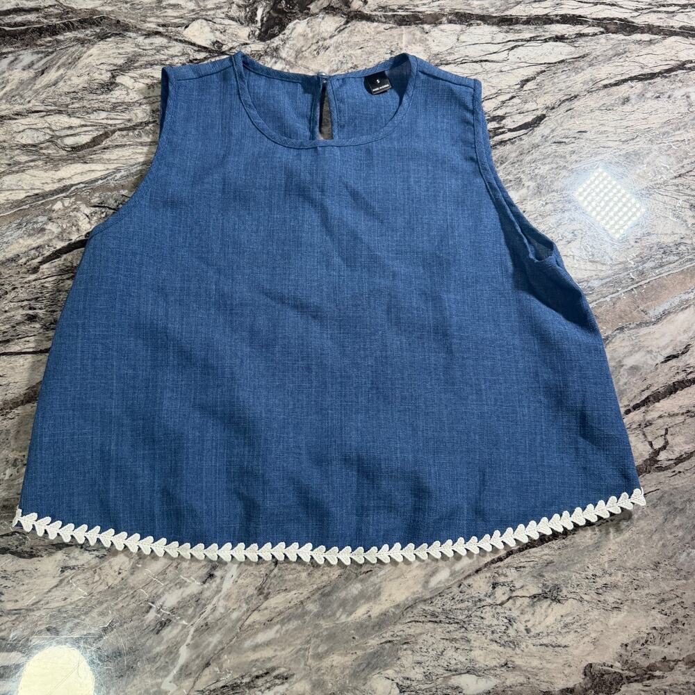 Women's Casual Blouse Top Short Sleeve Fashion Shirt - Blue - Small